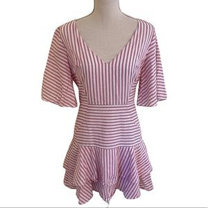 TJD (The Jetset Diaries) Candy Stripe Flounce Mini Dress M